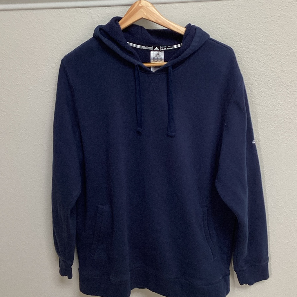 Adidas Navy Pull-On Hooded Sweatshirt
